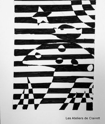 Victor Vasarely - Op'Art Op Art à la manière du zébre Vasarely