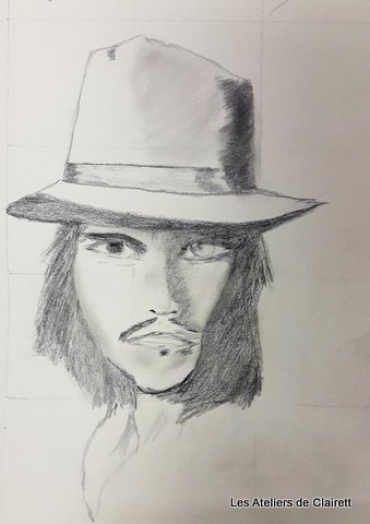 Portrait au crayon graphite MJPT