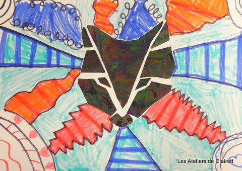 Animaux géométriques arc en ciel