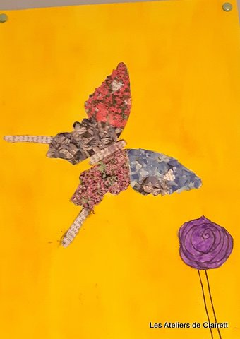 Animaux en papiers collés façon St Hilaire Nelson