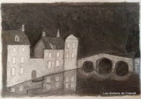 fusain travail en négatif