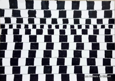 Op Art mur de café