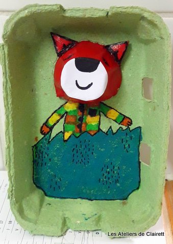 tableau récup art famille animaux