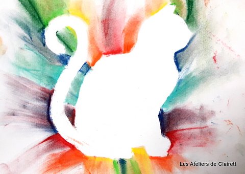 pochoir et pastel sec