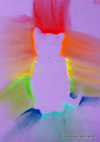 pochoir et pastel sec