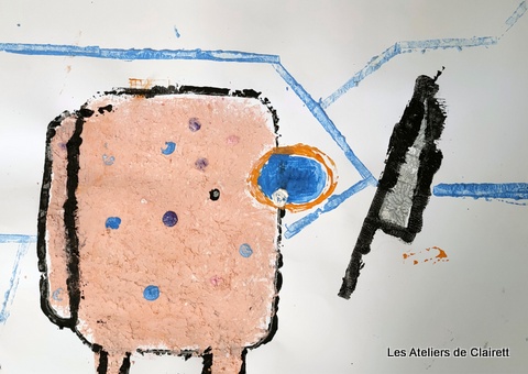 Peinture empreinte vacances enfant