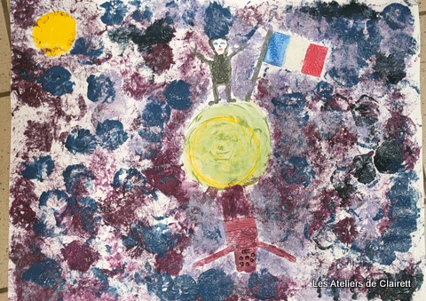 Peinture empreinte vacances enfant