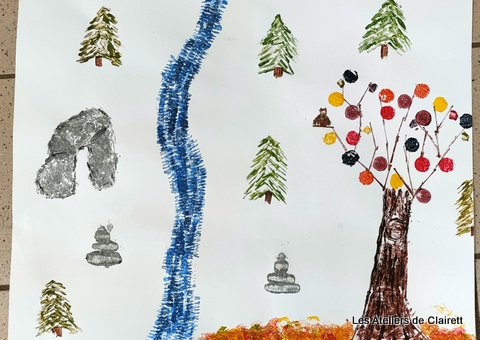 Peinture empreinte vacances enfant