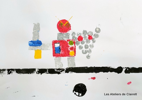 Peinture empreinte vacances enfant