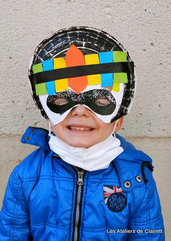 masque carnaval assiette enfant inca