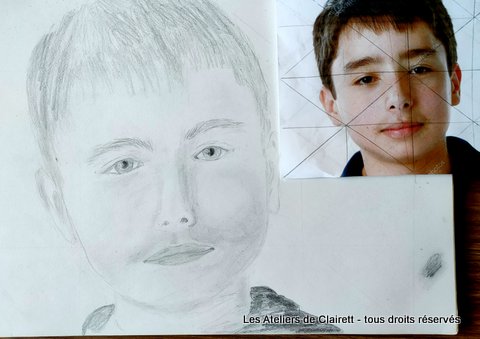 Stage de dessin portrait noir et blanc de face Stage de dessin portrait noir et blanc de face