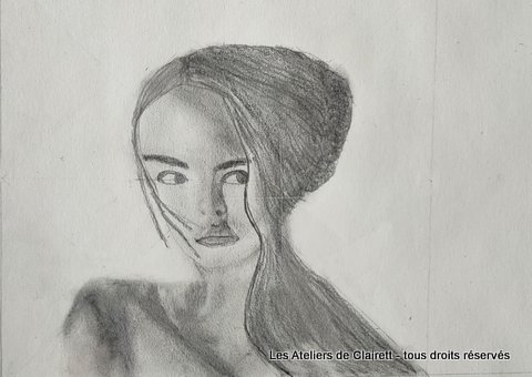 Stage de dessin portrait noir et blanc de 3/4