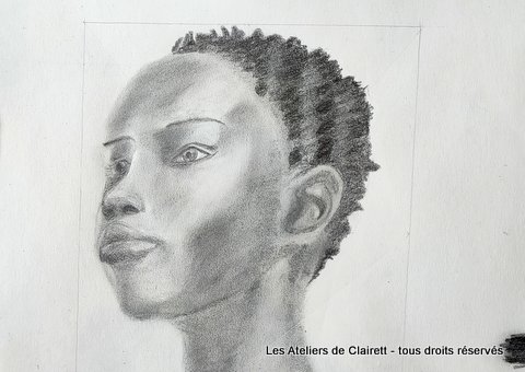 Stage de dessin portrait noir et blanc de 3/4 Stage de dessin portrait noir et blanc de 3/4