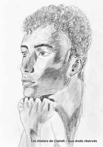 Stage de dessin portrait noir et blanc de 3/4