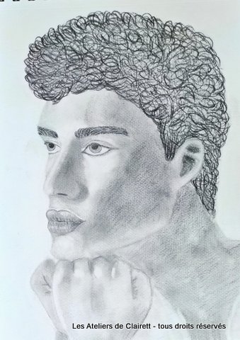 Stage de dessin portrait noir et blanc de 3/4