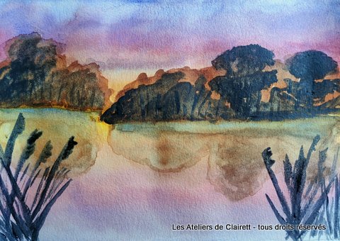 aquarelle douceur du soir