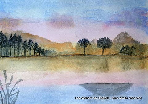 aquarelle douceur du soir