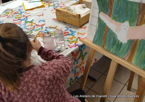 cours peinture enfant chouette gouache